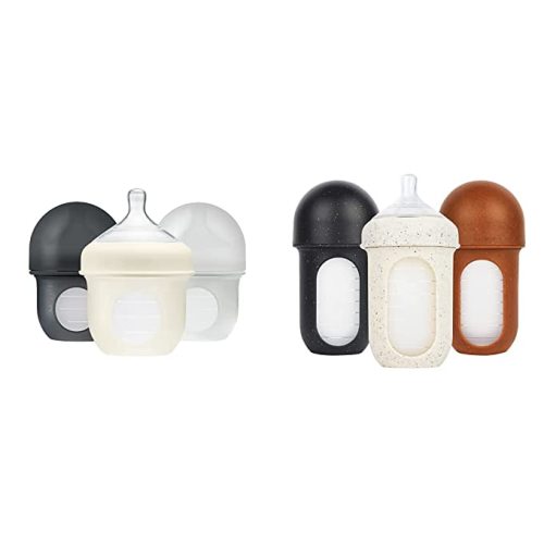 Boon NURSH Reusable Silicone Baby Bottles with Collapsible