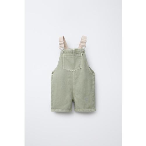 CANVAS TWILL OVERALL SHORTS - Light khaki | ZARA United States