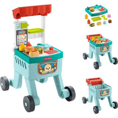 Fisher-Price 4-in-1 Snack Cart Walker Learning Push Toy