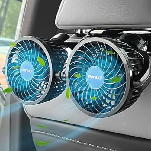 Poraxy Car Fan, 12V Cooling Fans for Backseat