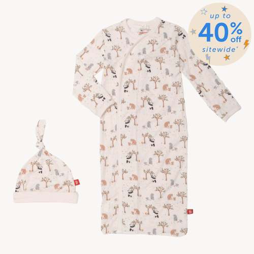 family tree modal magnetic cozy sleeper gown + hat set – Magnetic Me