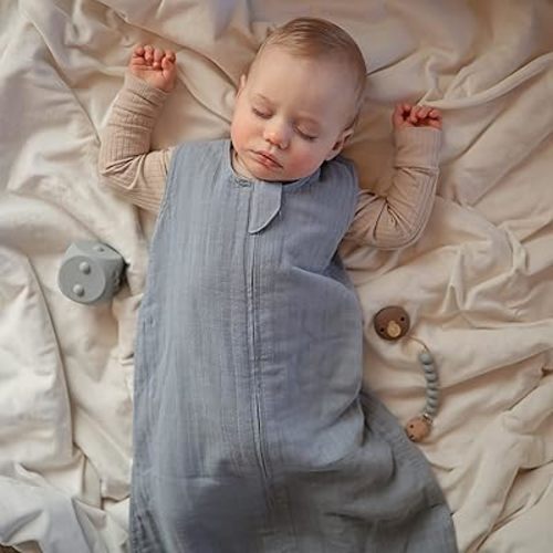 mushie Baby Wearable Blanket | 100% Organic Cotton Muslin | Sleeping Bag for Infants (Tradewinds)