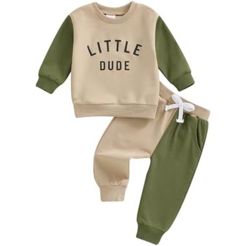 Toddler Baby Boy Fall Clothes Letter Print Long Sleeve Sweatshirt Elastic Pants Cute Kids Winter Outfits