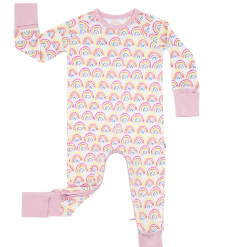 Pastel Rainbows Crescent Zippy - Little Sleepies