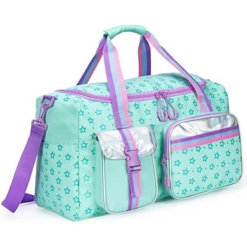 Kids Duffle Bag Girls Women Travel Overnight Bag for Girls Women Gifts Tote Sleepover Bags for Kids Gym Dance Bags with Shoes Compartment