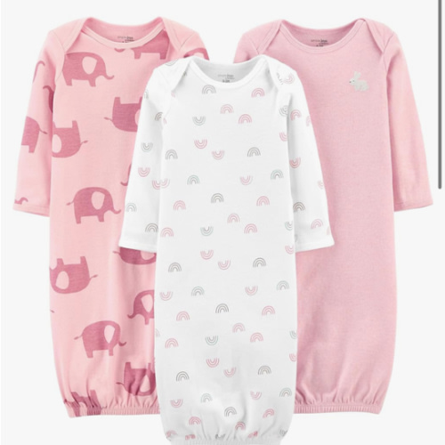 Simple Joys by Carter's Baby Girls' 3-Pack Cotton Sleeper Gown