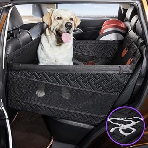 Large Dog Car Seat,PU Leather Dog Car Seat for Medium Dogs,Back Seat Extender for Dogs,Large & Small Dog Car Seat Cover for Back Seat, Dog Hammock for Car Back Seat Dog Bed,Pet Car Seat for Car