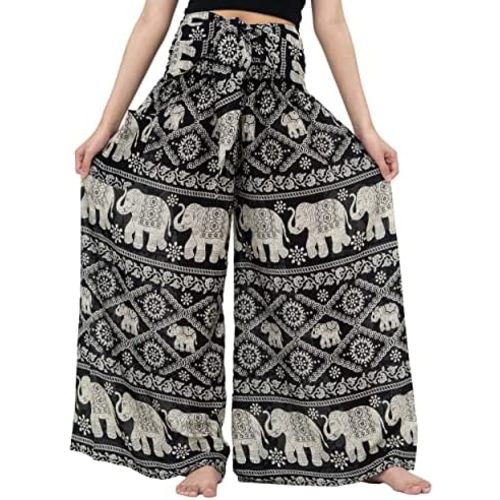 B BANGKOK PANTS Women's Boho Palazzo Pants Yoga Wide Leg Pants