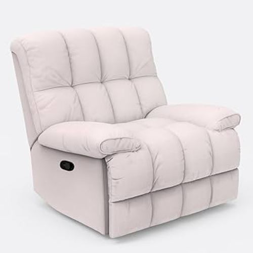 Rocker Recliner, Extra Wide Power Recliner, 360° Swivel Lazy Sofa, Recliners with Comfortable Armchair (White)