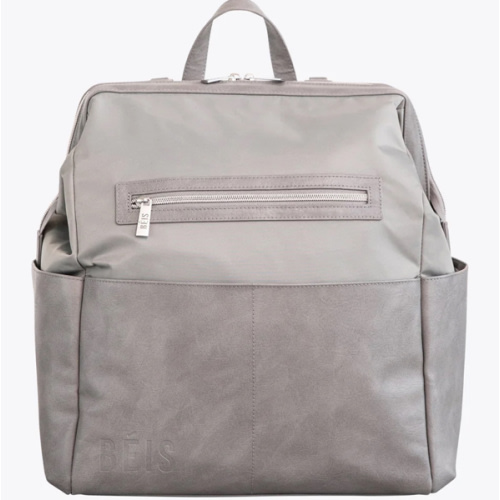 BÉIS 'The Backpack Diaper Bag' in Grey - Chic Diaper Backpack