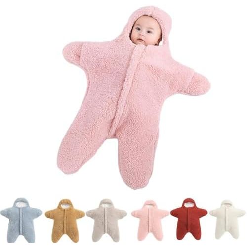 Baby Starfish Onesie, Thick Fleece Wearable Starfish Baby Onesie, Newborn Starfish Swaddle Bag