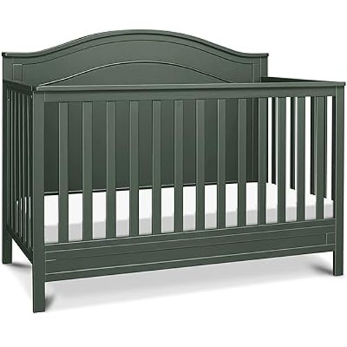 DaVinci Charlie 4-in-1 Convertible Baby Crib - GREENGUARD Gold Certified Convertible Crib to Toddler Bed, Daybed, Full-Size Wooden Bed with 4 Adjustable Mattress Heights - Forest Green