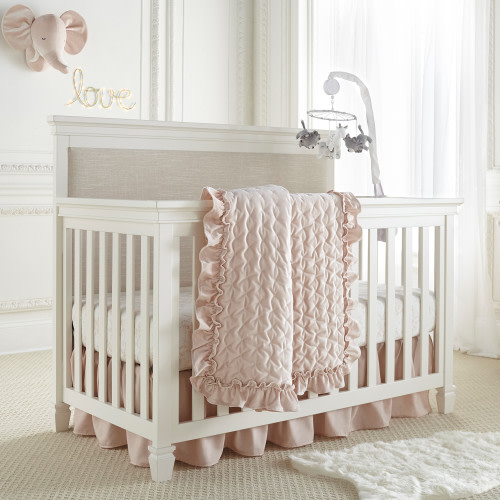4-Piece Crib Bedding Set - Heritage Blush Velvet