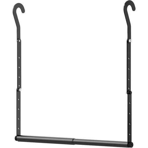 Mavivegue Adjustable Closet Rods for Hanging Clothes, Heavy Duty Closet Hanging Rod, Double Hanging Closet Rod, Space-Saving Closet Extender Hanging Rod,1 Pack Black