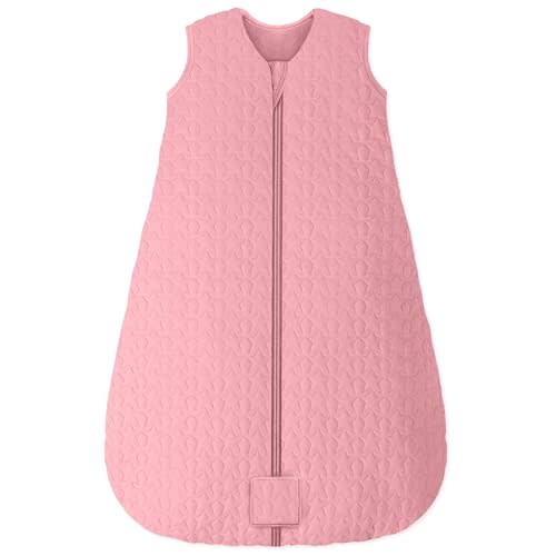 Unnivoll Baby Sleep Sack 12-18 Months TOG 2.5 Winter Baby Wearable Blanket, 100% Cotton Fabric Toddler Sleeping Sack 2-Way Zipper Quilted Baby Sleep Bag, Warm Soft Bean Paste