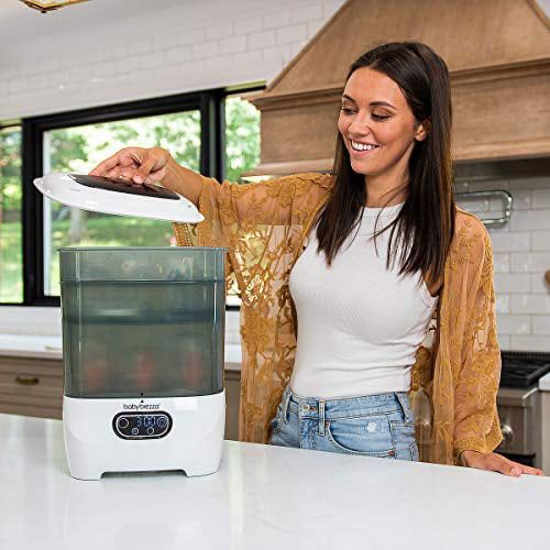 Baby Brezza Bottle Sterilizer and Dryer Advanced Electric Steam Sterilization Machine Universal Sterilizing for All Bottles: Plastic Glass Pacifiers Breast Pump Parts - HEPA Filtration White