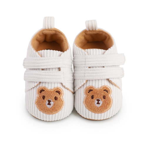 Loliuicca Baby Girls Boys Casual Sneaker Sole Bear Embroidery Infant Shoes