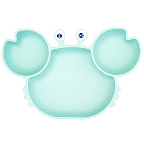 Silicone Suction Plate for Toddlers - Self Feeding Training Divided Plate Dish and Bowl for Baby and Toddler, Fits for Most Highchairs Trays, BPA Free Microwave Dishwasher Safe