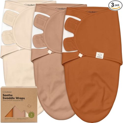KeaBabies 3-Pack Organic Baby Swaddles for Newborns (Terracotta, 0-3M) | Baby Girls, Boys, Soft Organic Cotton, Newborn Swaddle Sleep Sack, Nursery Swaddling Blankets