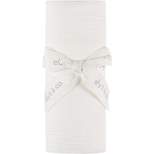 Ely's & Co. Cotton Muslin Swaddle Blanket with Scallop Trim, 1-Pack for Baby Boy or Girl— 100% Cotton Muslin Extra-Large Swaddle Blankets (47” x 47”) Ivory