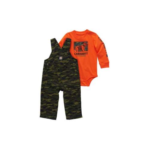 Shop Carhartt Kids Infant Long-Sleeve Bodysuit and Canvas Printed Overall Set for Sale | Online Clothing Store | Vance Outdoors