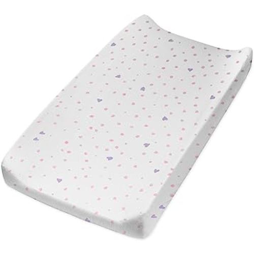 HonestBaby Organic Cotton Changing Pad Cover, Love dot, One Size