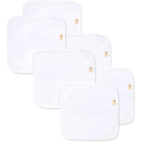 Burt's Bees Baby Infant Washcloths, 100% Organic Cotton, Soft and Super Absorbent Knit Terry Wash Cloth - 6 Pack Set