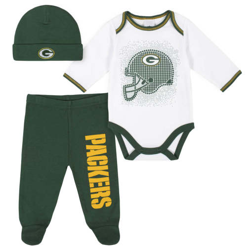 3-Piece Baby Boys Green Bay Packers Bodysuit, Footed Pant, and Cap Set – Gerber Childrenswear