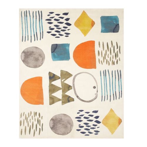 Kids Watercolor Exploration Low Maintenance Rug