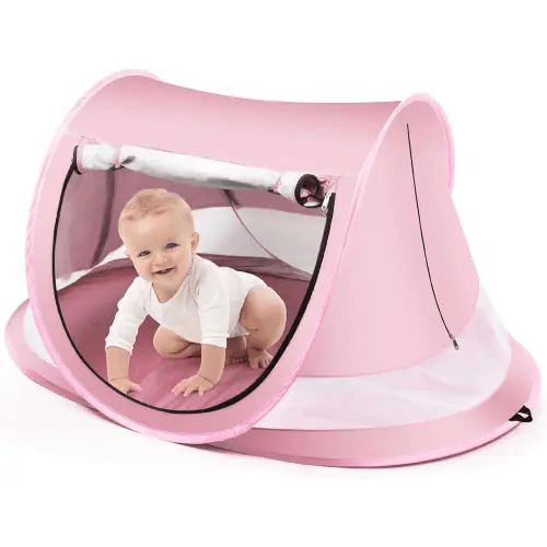 Baby Beach Tent,Large Pop Up Beach Tent Sun Shade for Beach,Portable Baby Travel Tent with Mosquito Net,Indoor Baby Play Tent,UPF 50+ UV Protection Sun Shelters for Infants