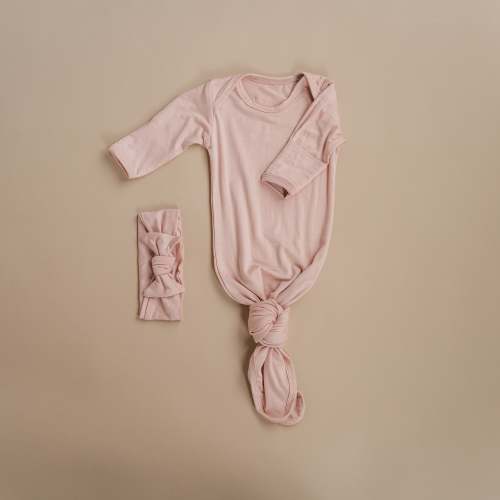 Sleeper and Bow Set- Blush