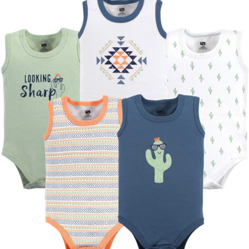Hudson Baby Unisex Baby Cotton Sleeveless Bodysuits