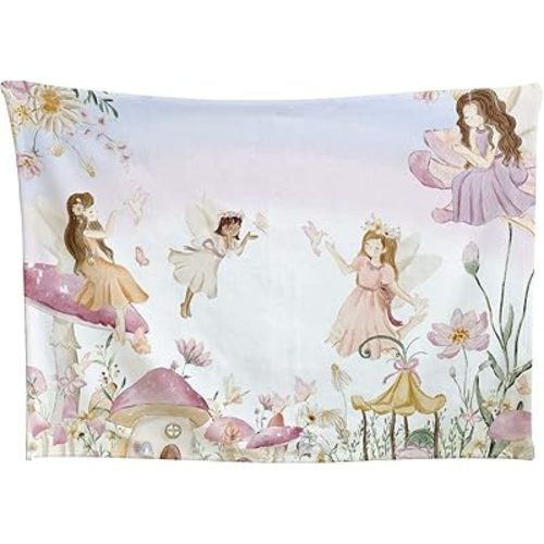 HawSkgFub Watercolor Magical Fairy Tale Garden Baby Blanket Girls Gift Purple, Enchanted Forest Flannel Fleece Nursery Bed Receiving Blankets, Soft Newborn Toddler Infant Kids Crib Bedding 30 x 40