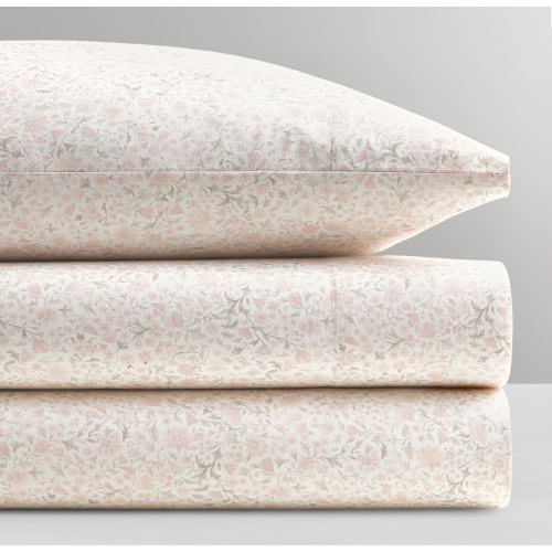 Watercolor Flower Organic Cotton Crib Sheet | RH Baby & Child