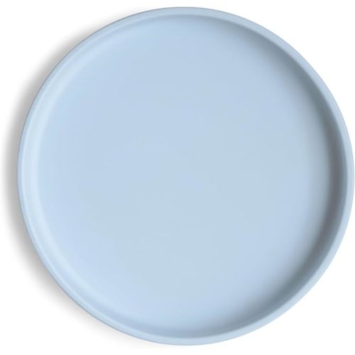mushie Classic Silicone Suction Plate | BPA-Free Non-Slip Design (Powder Blue)