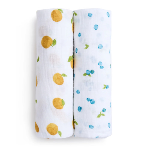 aden + anais Organic Cotton Muslin Swaddles 2 Pack in Fresh Fruit | aden + anais