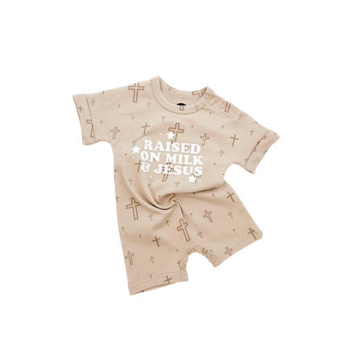 Raised on Milk & Jesus Cross Jumpsuit – OUR HOUSE ABOVE