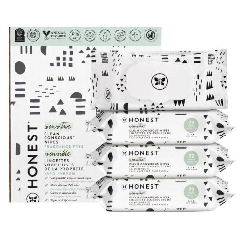 The Honest Company Plant-Based Baby Wipes made with over 99% Water - Pattern Play - 288ct