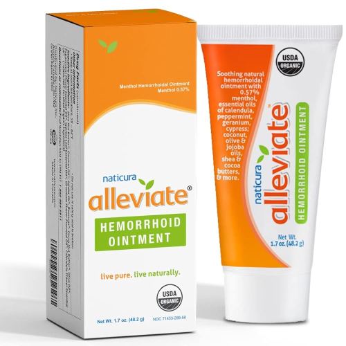 Alleviate Hemorrhoid Treatment Ointment - 100% Natural Fast-Acting Cream to Relieve Discomfort - Calms and Soothes Burning, Itching, Bleeding Fissures and Swelling