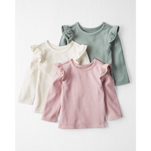 Baby 3-Pack Organic Cotton Rib Flutter Tops - Little Planet | Carter's