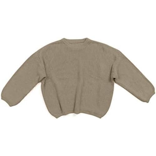Luckinbaby Toddler Baby Girls Boys Knit Sweaters Solid Color Long Sleeve Pullover Sweatshirt Causal Fall Winter Clothes