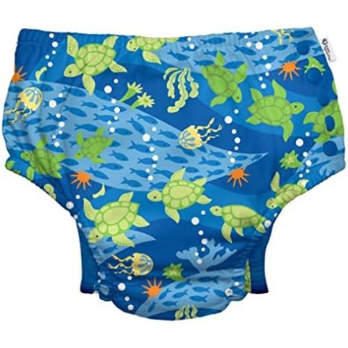 green sprouts Snap Reusable Absorbent Swimsuit Diaper, Light Pink Pinstripe, 24 Month