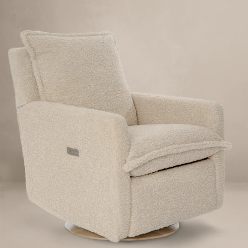 Sheepskin Linen | Flynn | Swivel Nursery Recliner | Oilo™ Studio