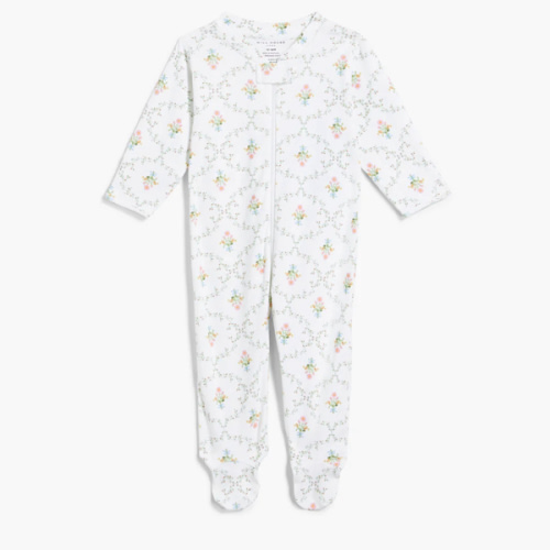The Footie Pajama - Pastel Trellis