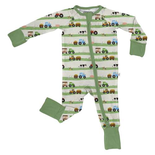LS Zip PJ- Farm Stripe