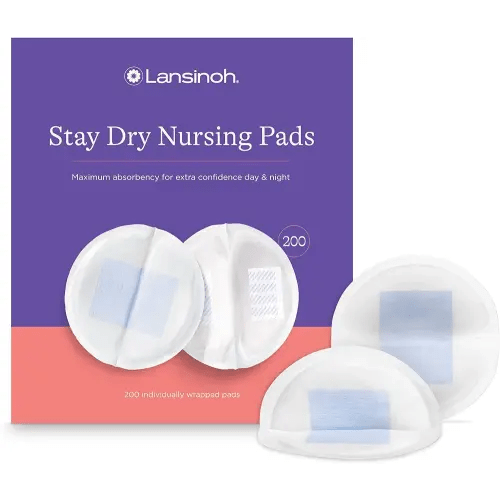Lansinoh Stay Dry Disposable Nursing Pads, Soft and Super Absorbent Breast Pads, Breastfeeding Essentials for Moms, 200 Count