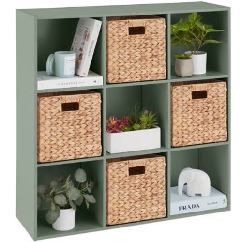 Best Choice Products 9-cube Bookshelf, 11in Display Storage Organizer W/ 3 Removable Back Panels - Sage