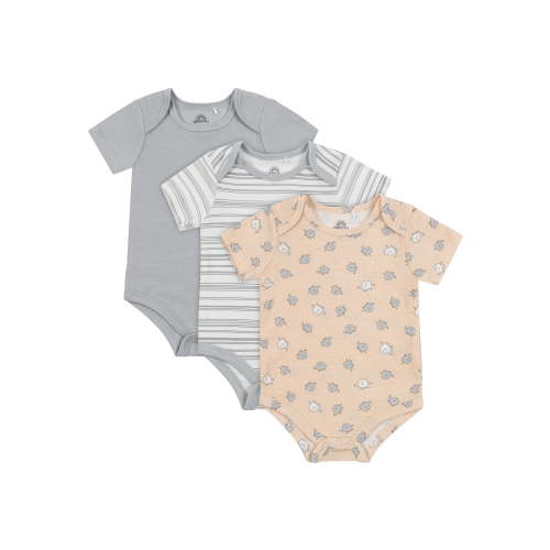 Wonderluxe Newborn Short Sleeve Bodysuits, 3-Pack, Sizes 0-3M-6-9M