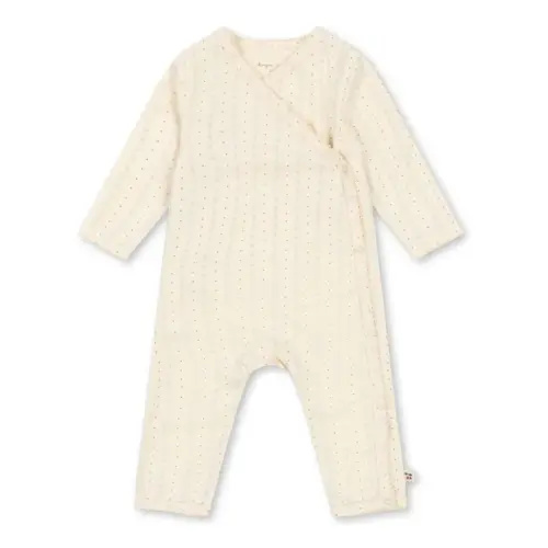 Konges Sløjd - Basic Organic Cotton Cache-Coeur jumpsuit - Cream | Smallable