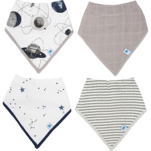 4-Pack Fleece & Cotton Muslin Bandana Bib